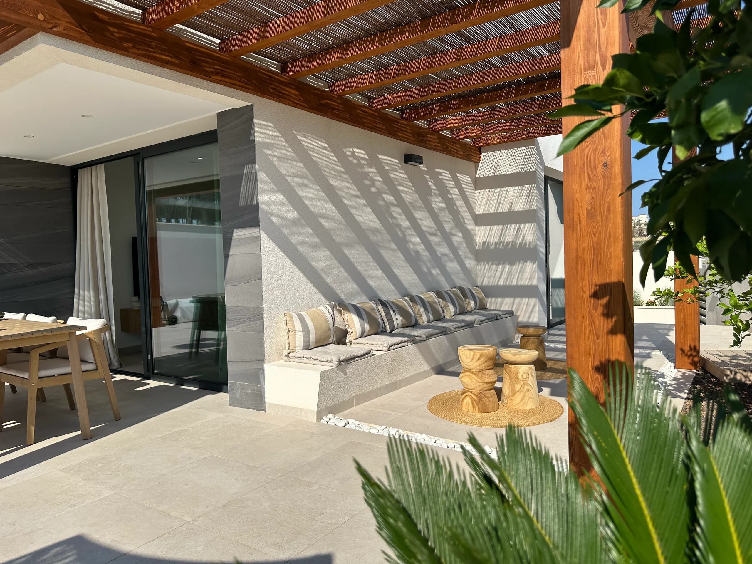 Villa Bella Sol — bathroom with walk-in shower and sleek tiling