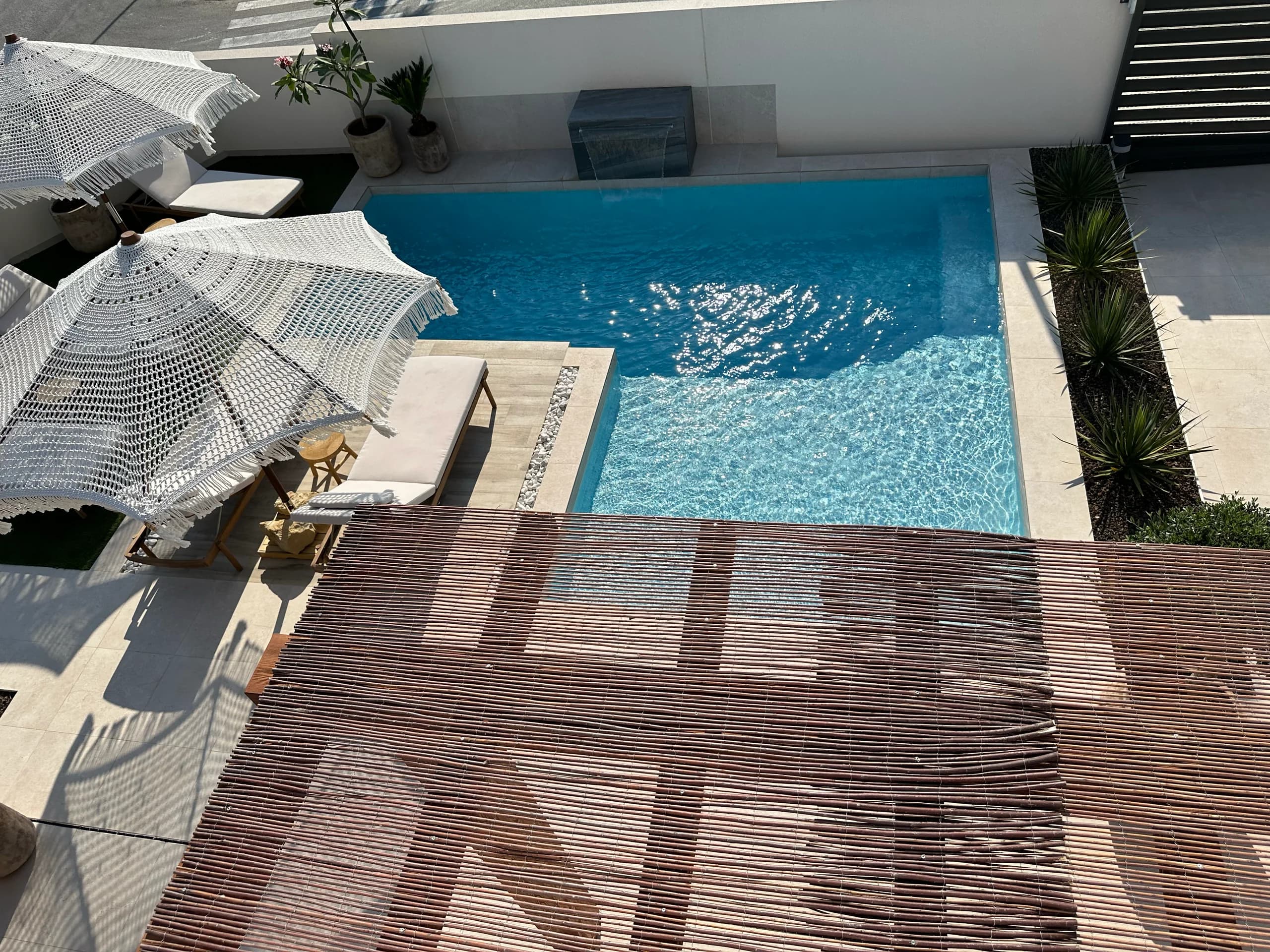 Villa Bella Sol — tile and paving detail by the terrace